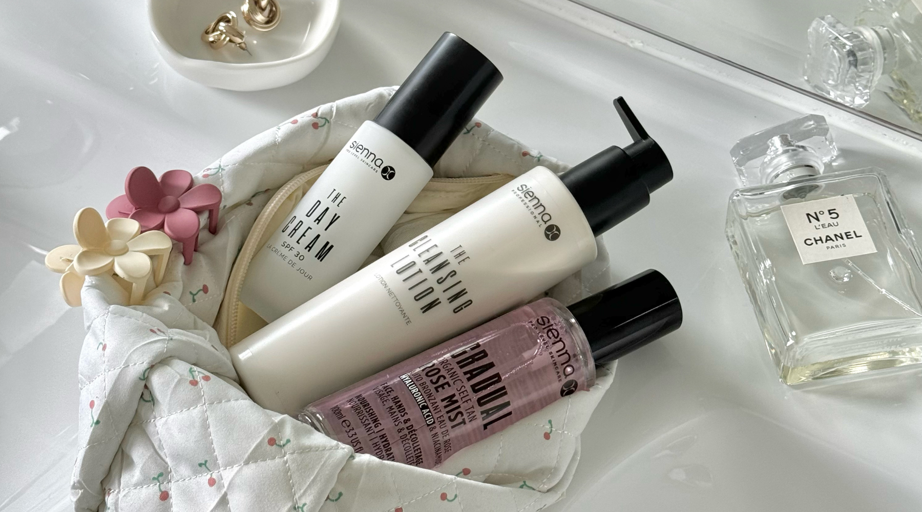 2025 beauty trends banner featuring Sienna X Day Cream, Sienna X Cleansing Lotion and Sienna X Rose Mist