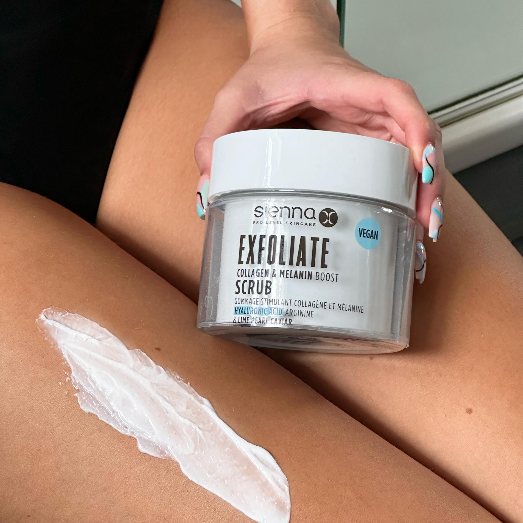 Sienna X Exfoliate Scrub in Use