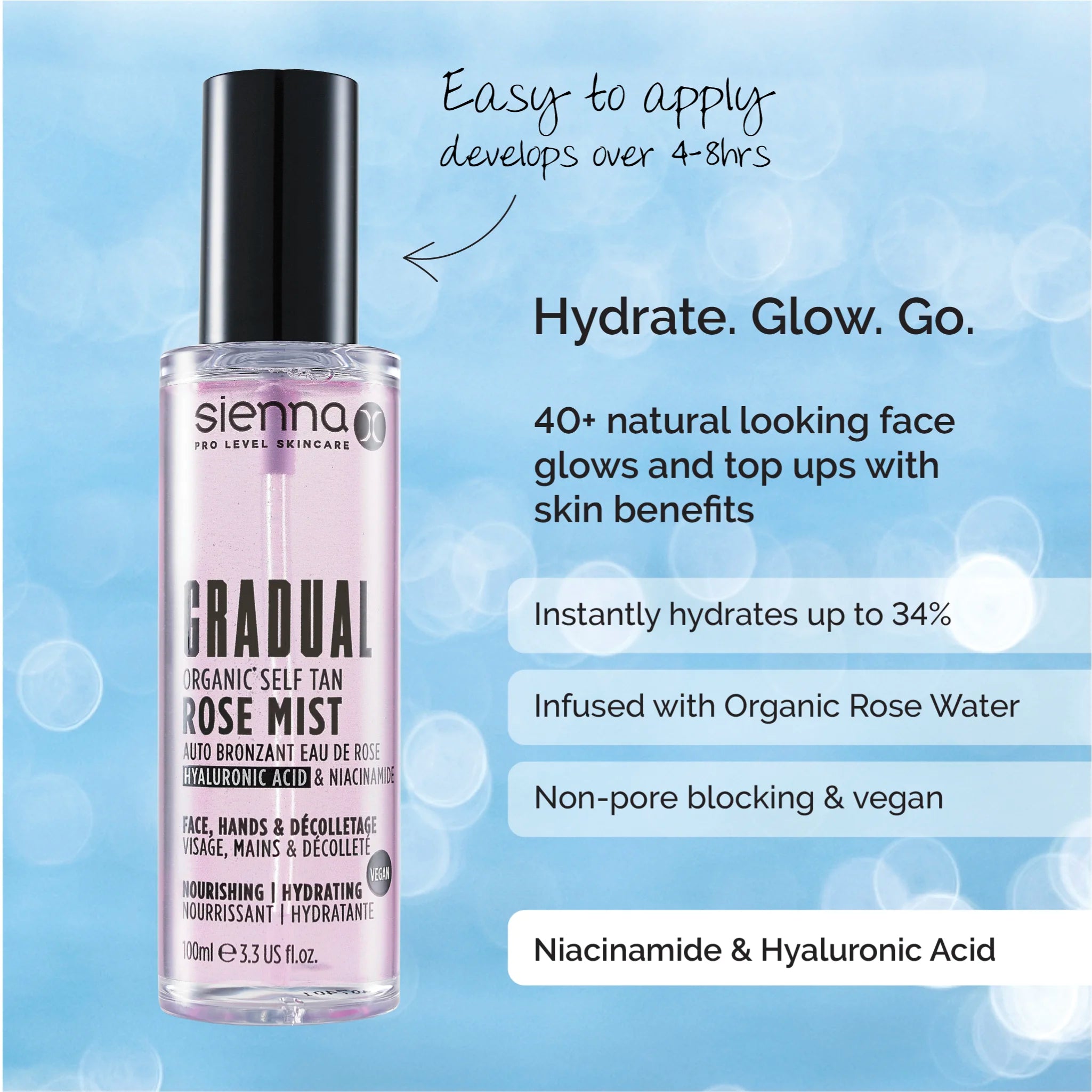 Gradual Organic* Self Tan Rose Mist