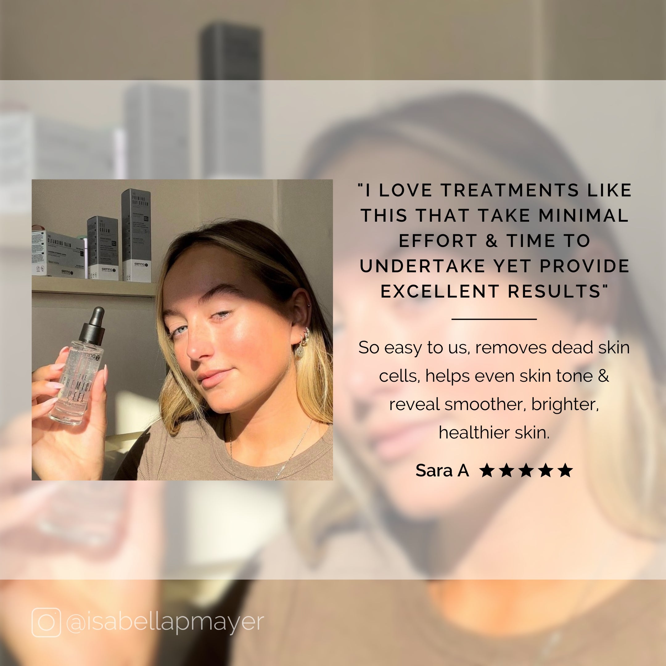 5 Star Customer Review for Sienna X Chemical Peel