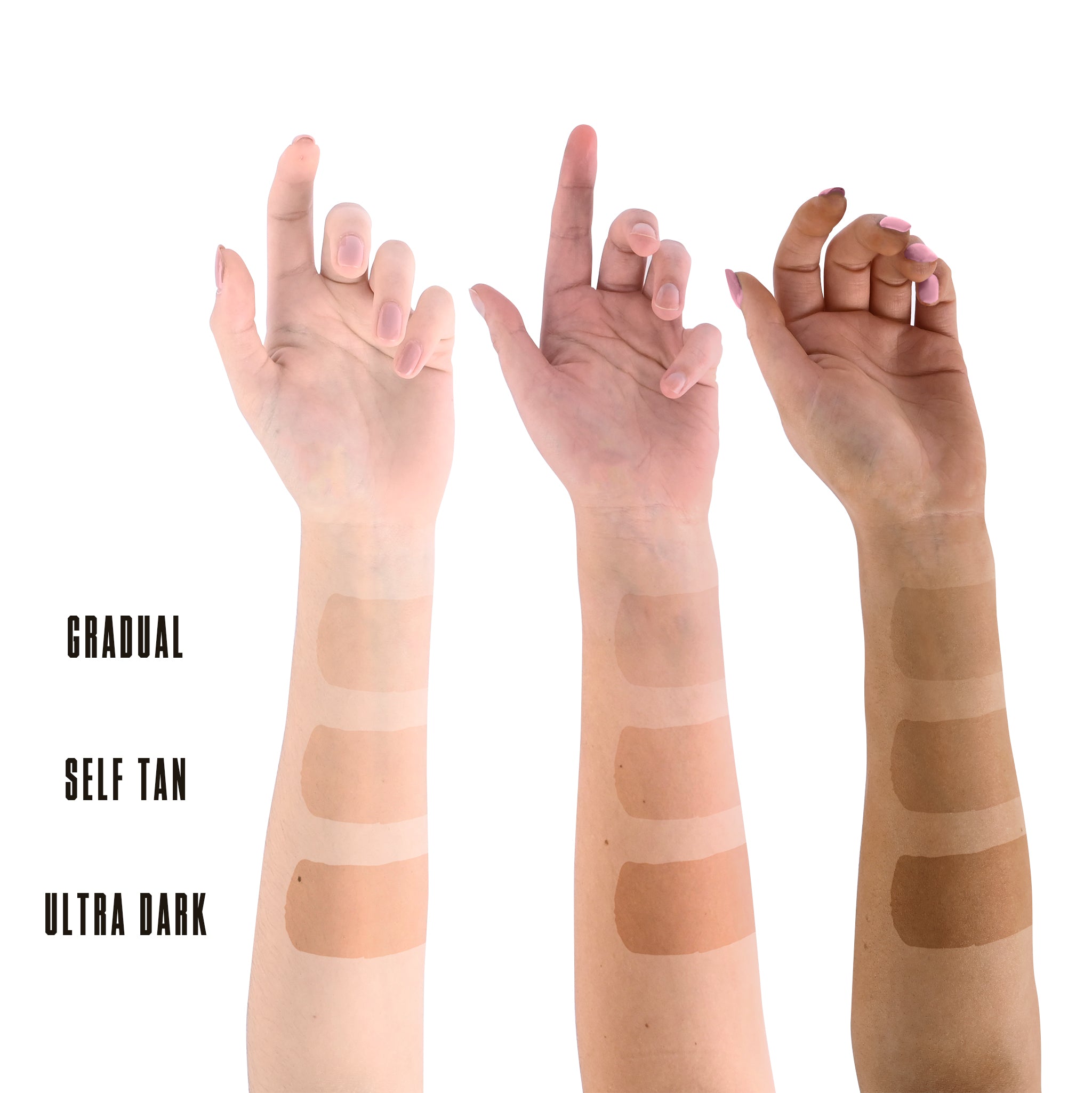 Gradual Tan vs Self Tan vs Ultra Dark Tan Comparison