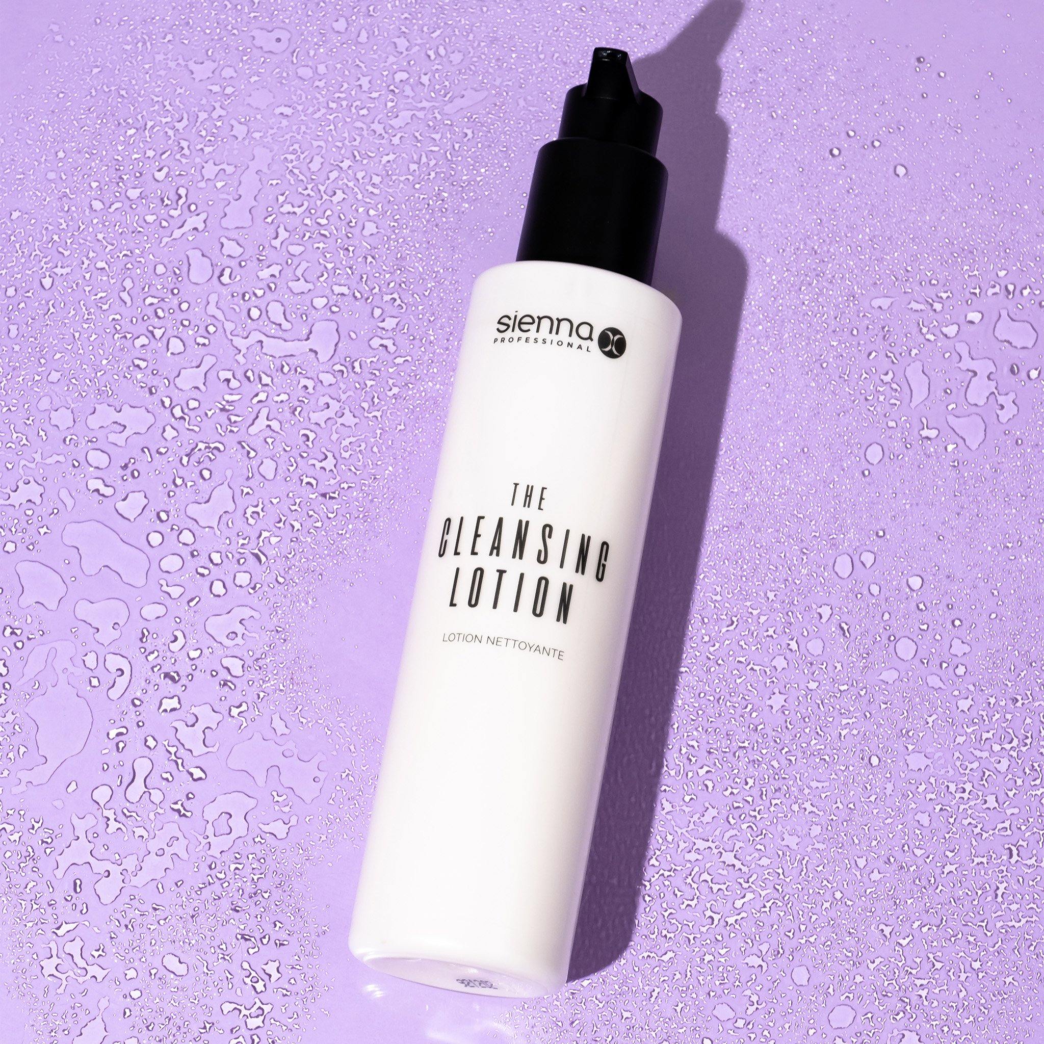 The Cleansing Lotion by Sienna X - Promo Shot with Purple Background