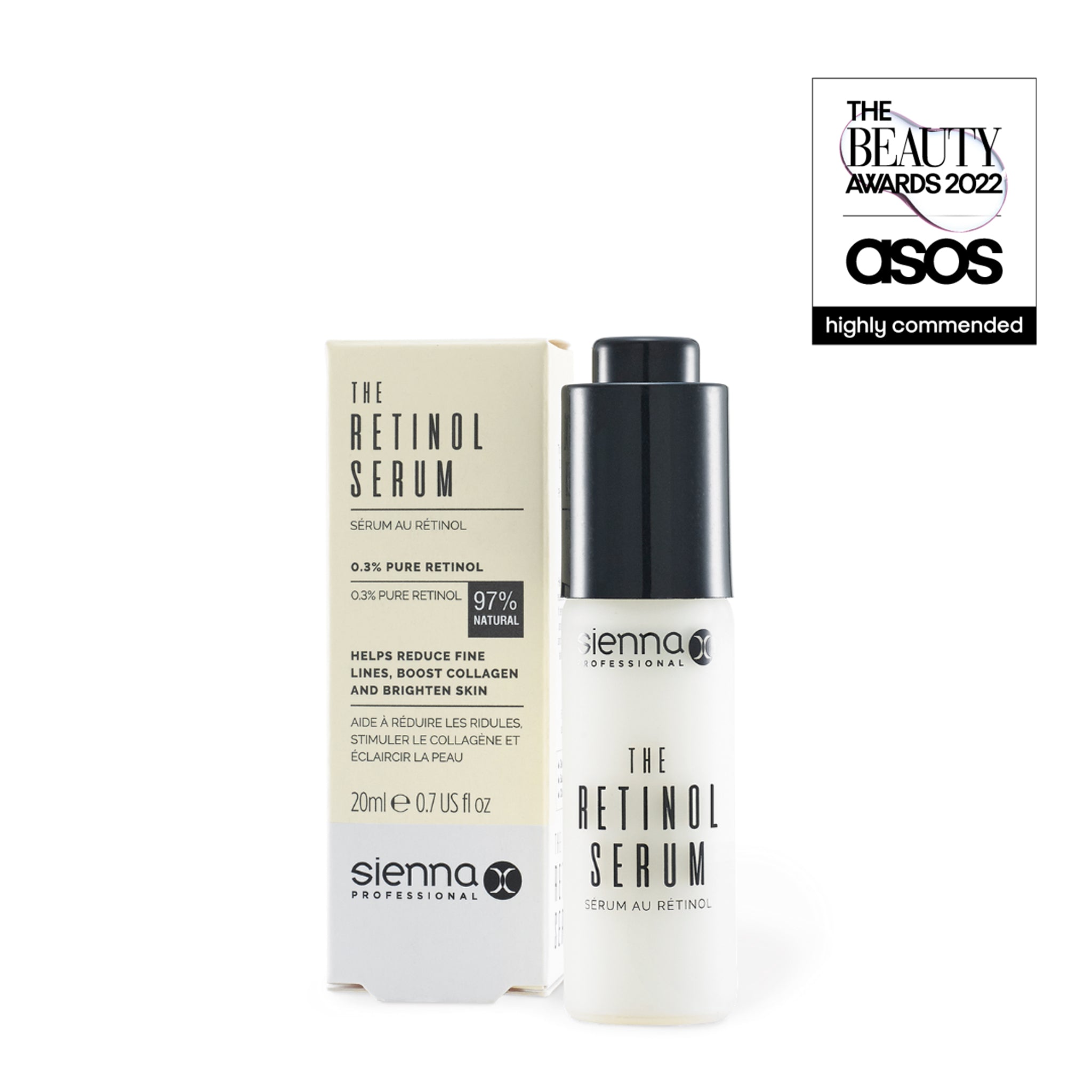 Sienna X 'The Retinol Serum' - The Beauty Awards ASOS 'Highly Commended'