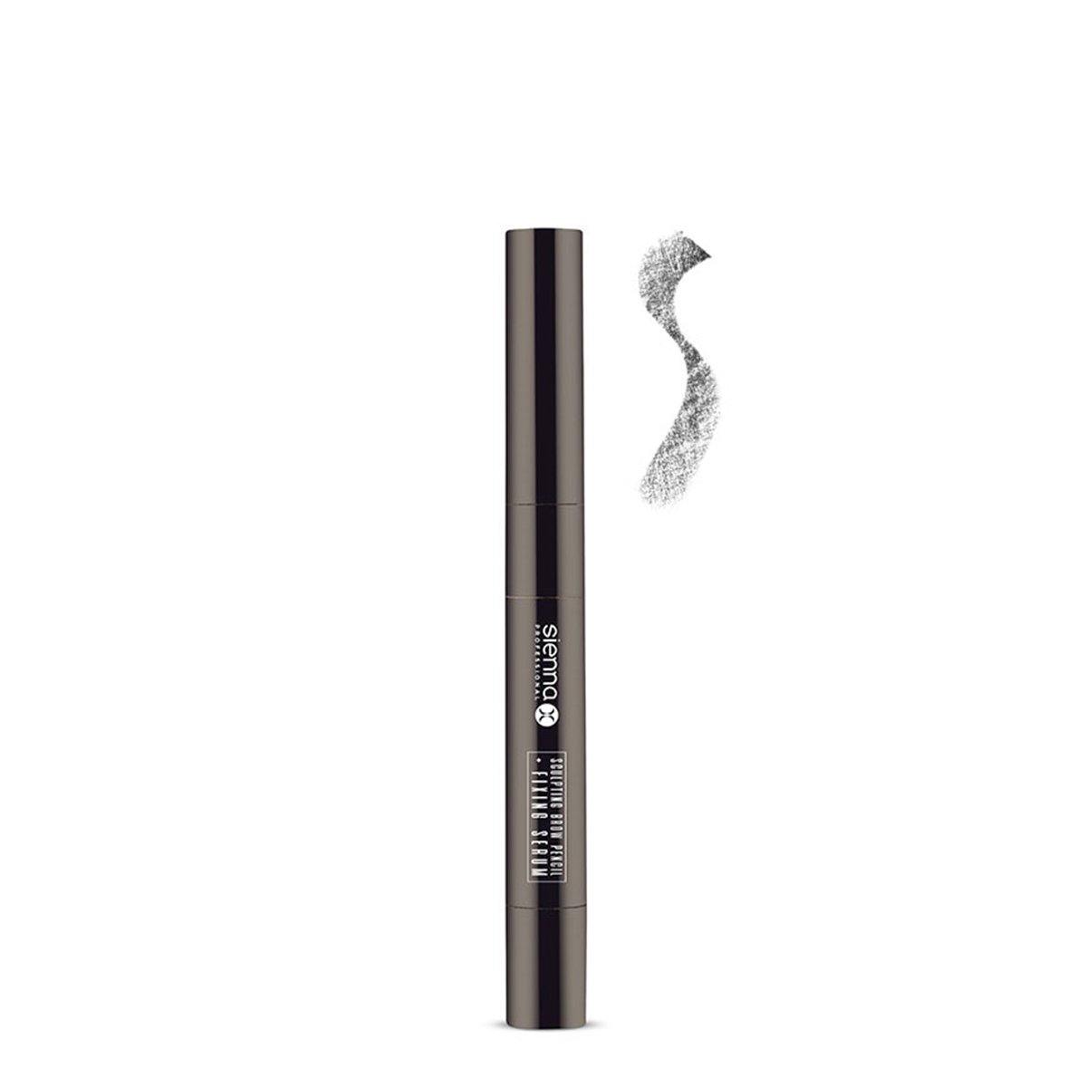Sienna X Sculpting Brow Pencil + Fixing Serum - Natural Black - Example Shade