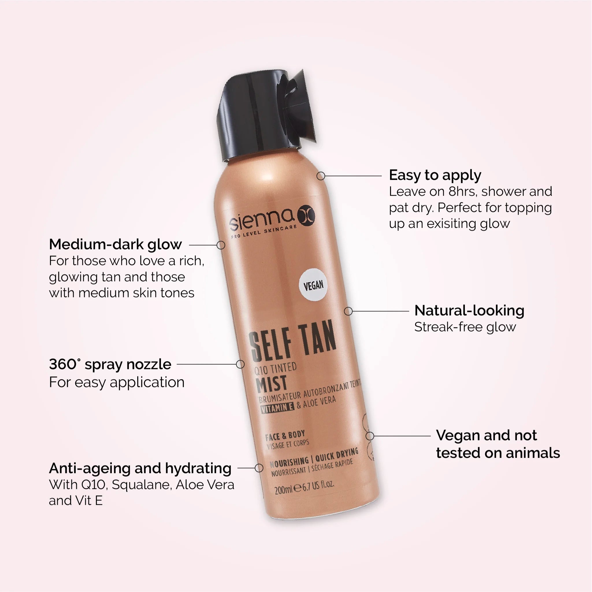 Sienna X Self Tan Q10 Mist USPs