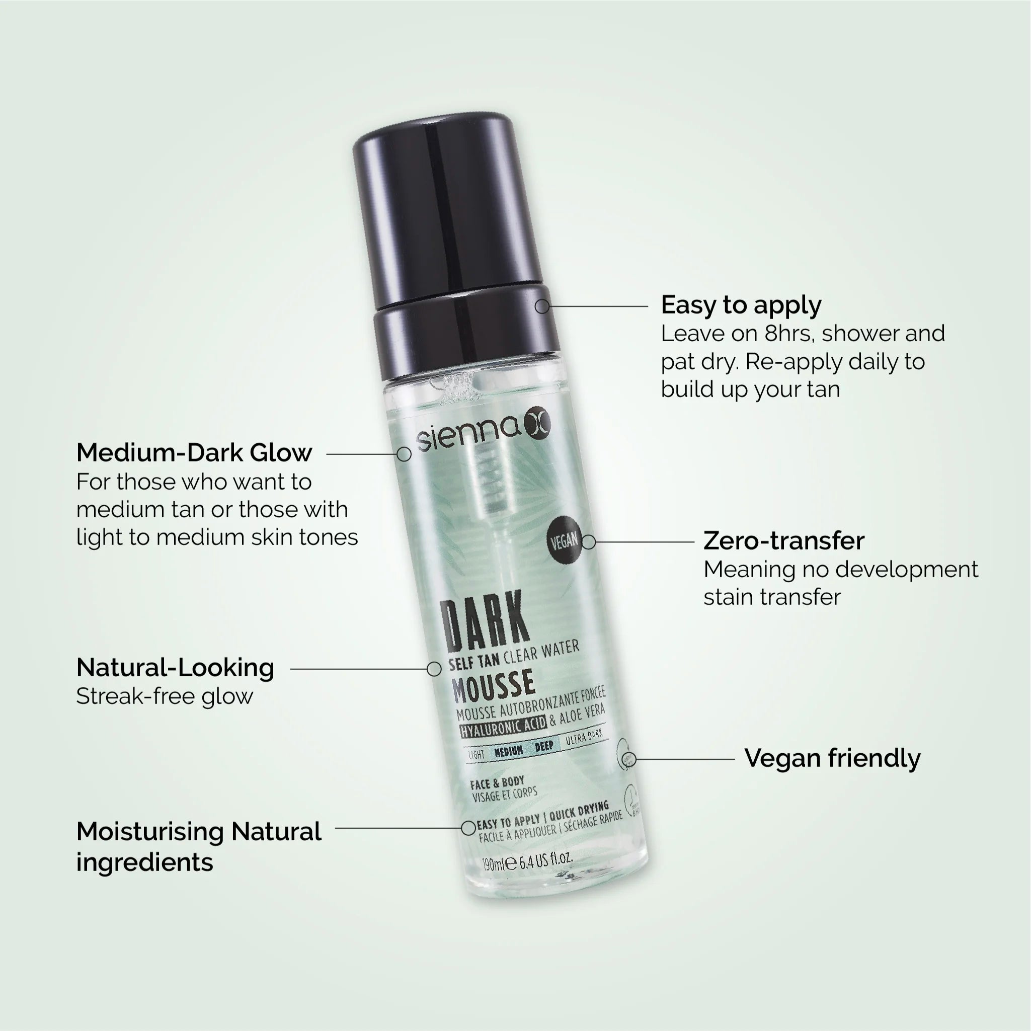 Dark Self Tan Clear Water Mousse
