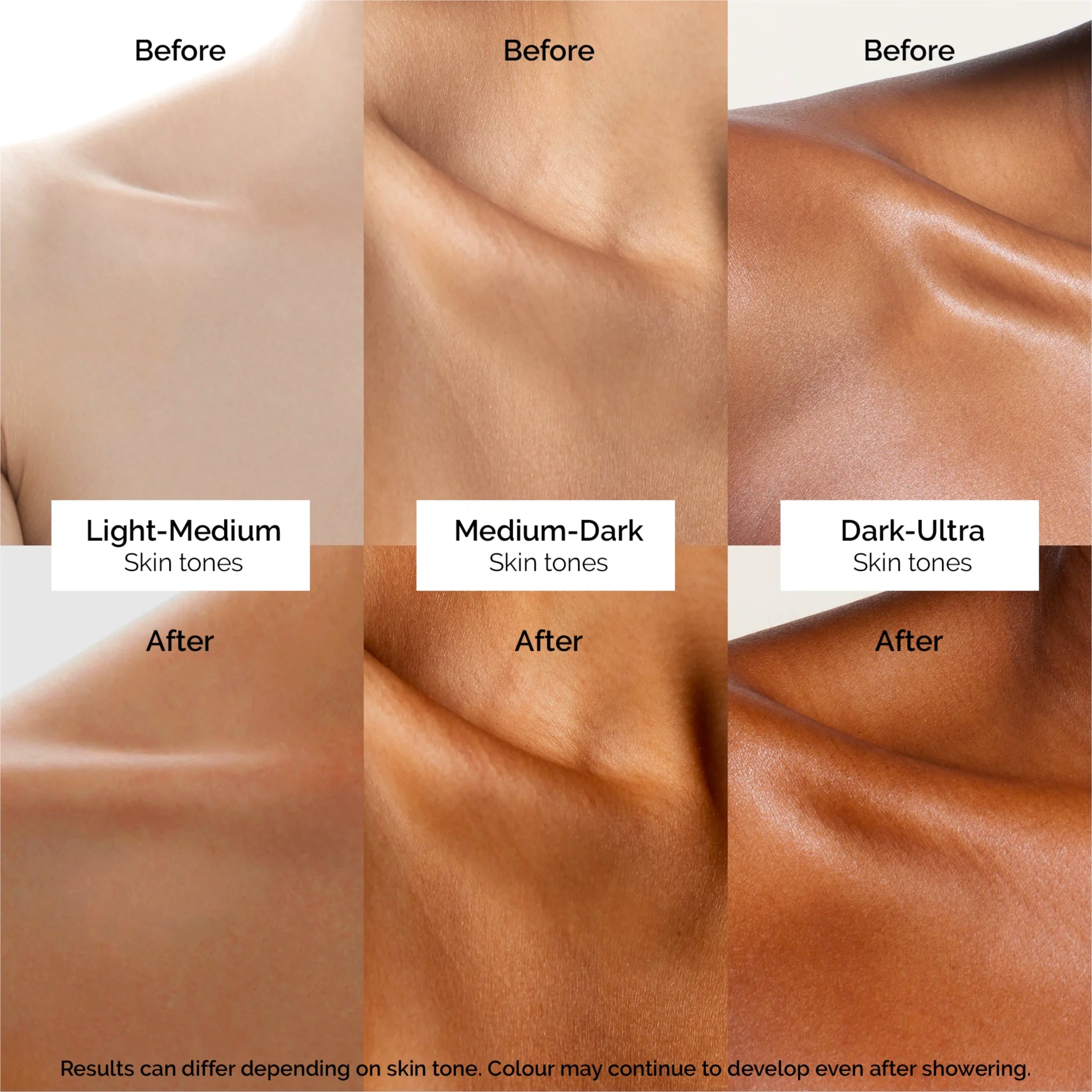 Before & After Sienna X Dark Clear Tan
