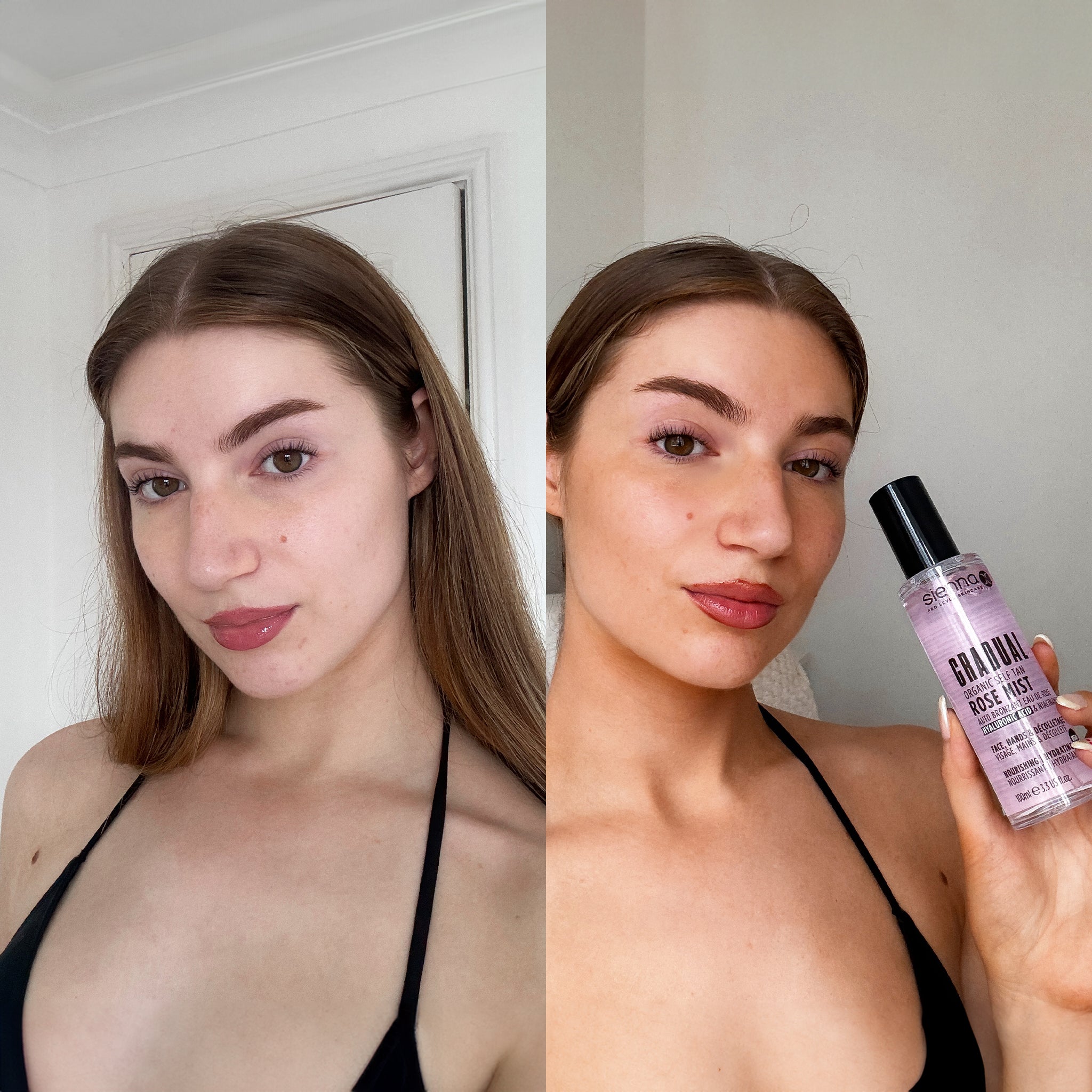 Before and After Sienna X Rose Mist