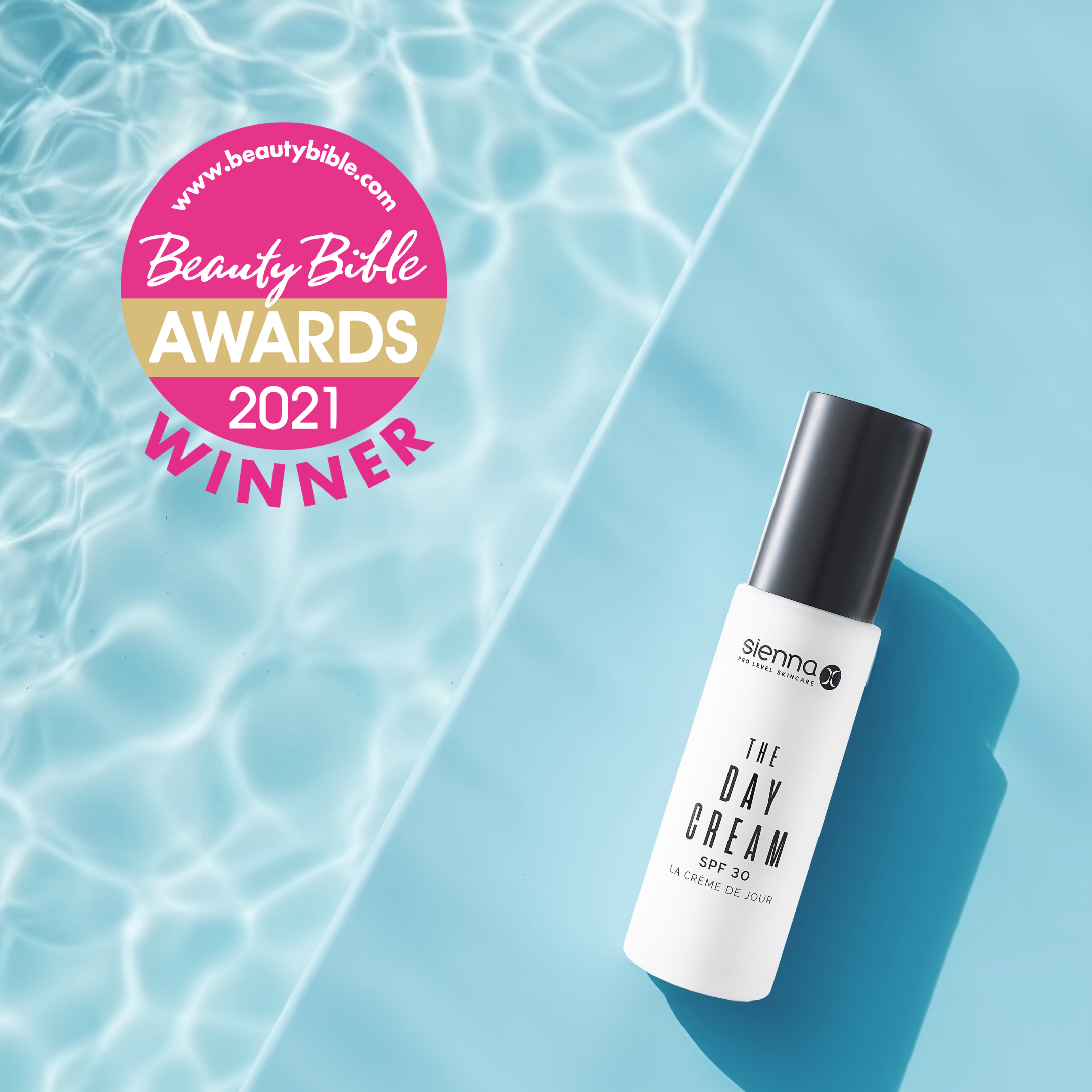 The Day Cream by Sienna X - Water Promo Shot - Beauty Bible Awards 2021 Winner